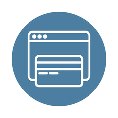 credit card in webpage template line style