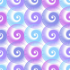 Spiral swirls complicated seamless pattern vector design.