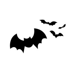 Set of bats flat vector icon illustration isolated on white background