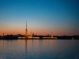 Peter and Paul Fortress, St. Petersburg, Night.