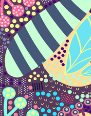 Obraz premium Artistic header with flowers and leaves. Graphic design. Hand drawn texture.