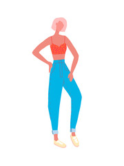 Fashion student girl in everyday trendy outfit