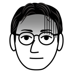 青ざめる眼鏡の男性
