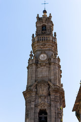 The Clerigos Tower (Torre dos Clerigos), one of the landmarks and symbols of the city of Porto, Portugal. Unesco World Heritage Site.