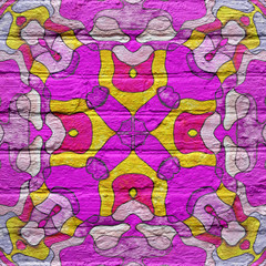 Modern abstract paint. Art wall- brick background. Decor design- street style