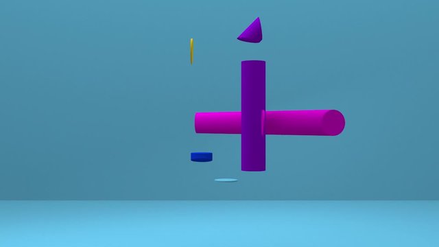 3d abstract  colorful composition geometry