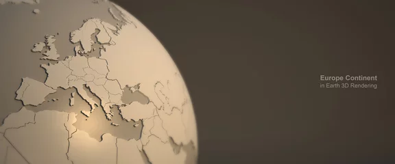 Foto auf Acrylglas Nordeuropa Kontinent der Wiedergabe 3d in der Erde. Erde, die grafischen Hintergrund wiedergibt.