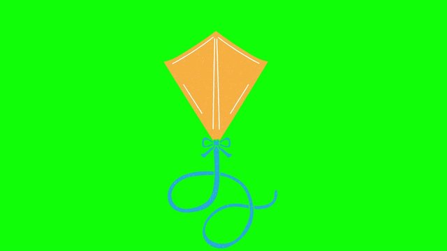 kite hand drawn animation green screen. explanatory icons for video editing