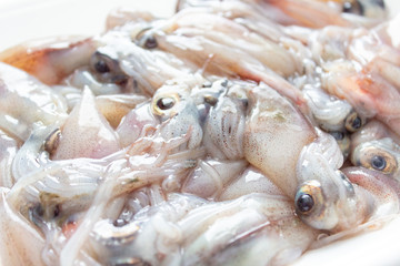 生のホタルイカのパックのアップ