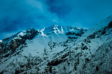 snow covered mountains