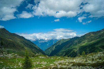 mountain landscape with blue sky