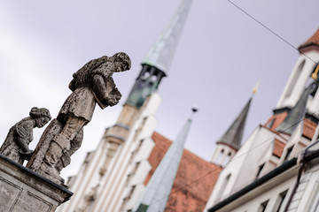 Munich, Germany - May 27th, 2019: A Catholic church in Munich, southern Germany.