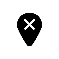 Map pin glyph icon design. Travel location vector illustration.