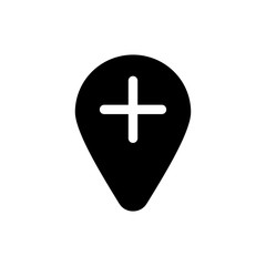 Map pin glyph icon design. Travel location vector illustration.