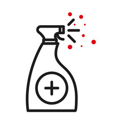 Desinfectant spray with cross line bicolor style icon vector design