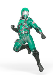 battle pilot in white background
