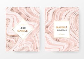Liquid gold marble texture background templates.