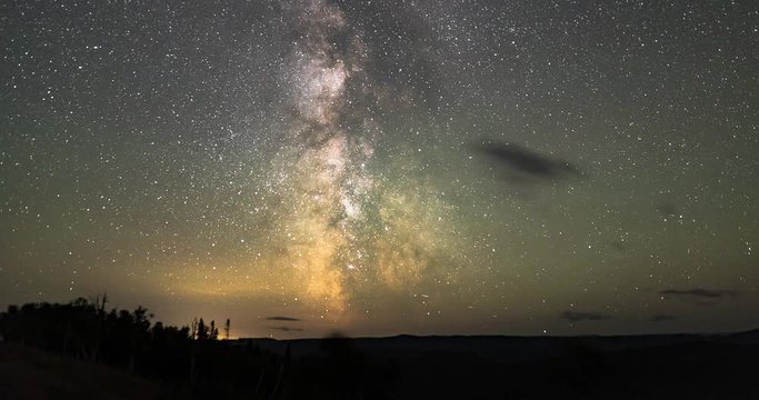 Gros Morne National Park, Newfoundland, Canada. Milky Way time lapse from the highest highway viewpoint in the park. Includes 2 versions - 1 stationary, 1 with a digital tilt up using full res of img.