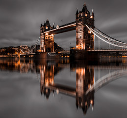 London Tower Bridge at night; London Skyline