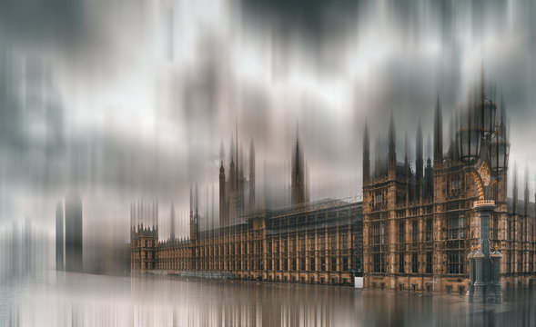 Panoramic view of the Palace of Westminster  in London