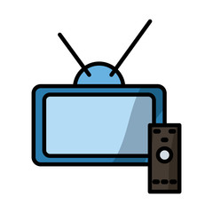 tv and control fill style icon