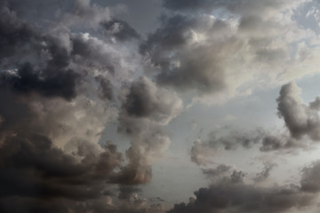 Fototapeta na wymiar Sky covered with rainy clouds. Stormy weather