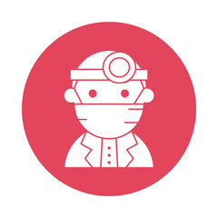 doctor wearing medical mask silhouette block style icon
