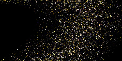 Gold Glitter Stars. Luxury Shiny Confetti.