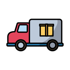 Fototapeta premium truck delivery fill style icon