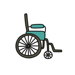 Fototapeta na wymiar wheelchair doodle icon, vector illustration
