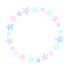 パステルカラー星のフレーム
