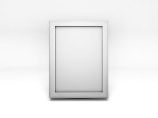 white photo frame mock up 3d render front view