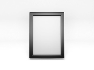 black photo frame mock up 3d render front view