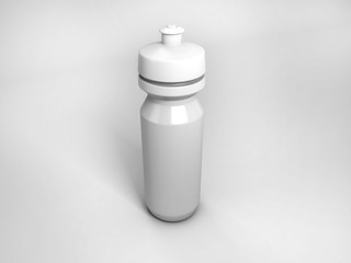 Mock up render of sports water bottle from front top view