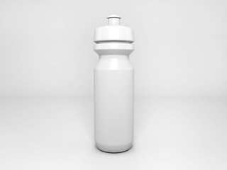 3d mock up render of sports water bottle from front view