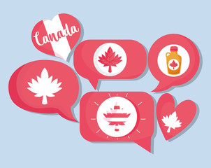 Canadian communication bubbles vector design