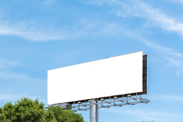 blank billboard against blue sky