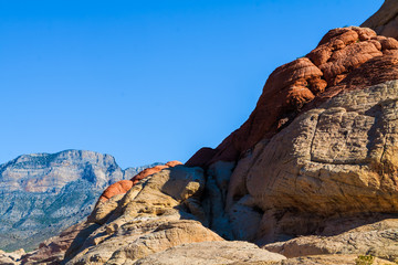 Naklejka premium Patterns of Erosion in The Aztec Sandstone of The Calico Hills and Turtle Head Peak, Red Rock NCA, Las Vegas, Nevada, USA