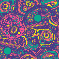 Sketch mineral for decorative design. Druse texture. Abstract pastel neon colors background. Stylish colorful pattern. Vector illustration