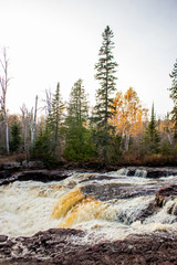 Forest River Waterfall in Autumn