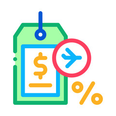 duty free item price tag icon vector. duty free item price tag sign. isolated contour symbol illustration