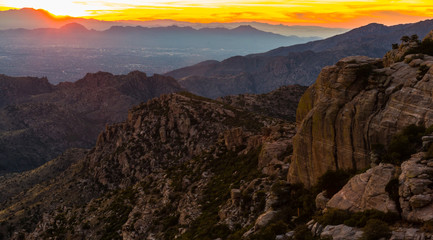 Sunset at Windy Point Vista,Mount Lemmon, Santa Catalina Mountains, Coronado National Forest, Arizona, USA
