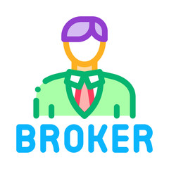 broker man icon vector. broker man sign. isolated contour symbol illustration