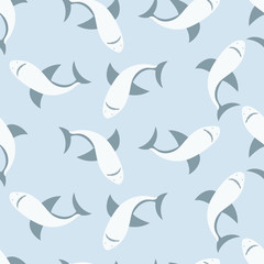 seamless pattern, shark art surface design for fabric scarf and decor
