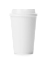 Takeaway cup for drink on white background