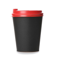 Takeaway cup for drink on white background