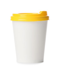 Takeaway cup for drink on white background