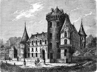 Castle of Rambouillet, vintage illustration.