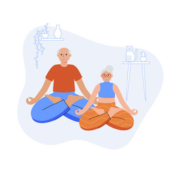 Yoga flat vector illustration. Healthy lifestyle