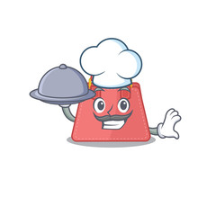 mascot design of women handbag chef serving food on tray